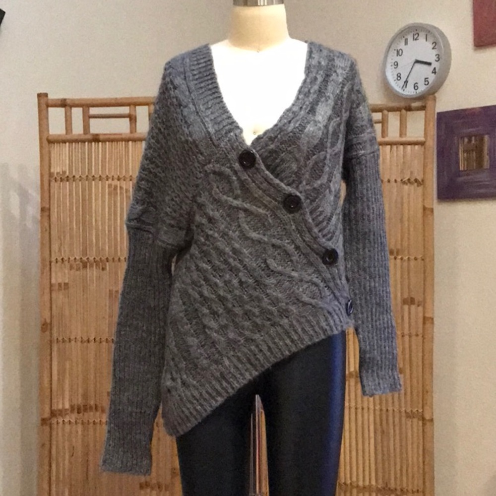 Asymmetrical Funky Gray Sweater